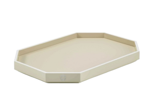 Baccarat Octogone Tray Bone + White / Small