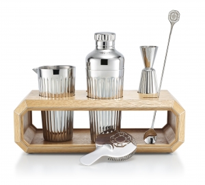 Baccarat Octogone Bar Accessory Stand / Natural Oak
