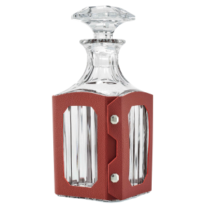Baccarat Octogone Leather Decanter Case - Red