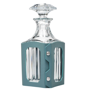 Baccarat Octogone Leather Decanter Case - Teal