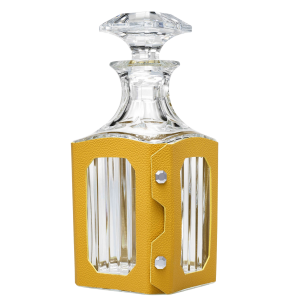 Baccarat Octogone Leather Decanter Case - Yellow