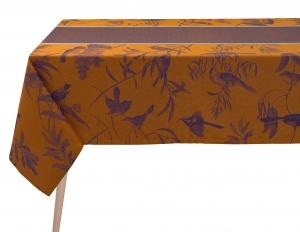 Le Jacquard Francais Voliere Blue Tablecloth - 69 x 126