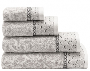 Le Jacquard Francais Charme Grey Bath Towel