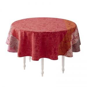 Le Jacquard Francais Cottage Pink ROUND Coated Tablecloth - 69"