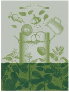 Le Jacquard Francais Veloutes d'orties Green Tea Towel - Set 4