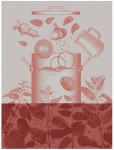 Le Jacquard Francais Veloutes d'orties Pink Tea Towel - Set 4