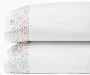 SFERRA Baldwin Bamboo Cream/Red Standard Pillow Case - Pair