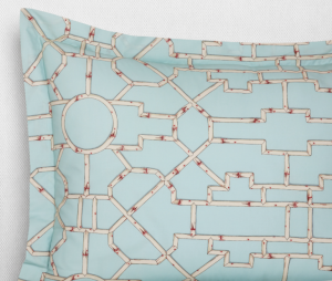 SFERRA Baldwin Bamboo Cream/Red/AquaStandard Sham 21X26