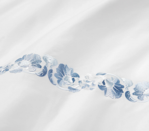 SFERRA Tralcio White/Sea Full/Queen Flat Sheet 96X114