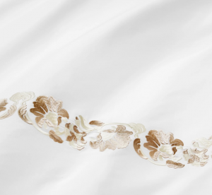 SFERRA Tralcio White/Sand Full/Queen Flat Sheet 96X114
