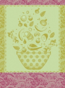Le Jacquard Francais Salade D'Ete Green Tea Towel - Set 4