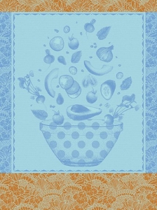 Le Jacquard Francais Salade D'Ete Blue Tea Towel - Set 4