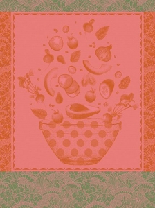 Le Jacquard Francais Salade D'Ete Red Tea Towel - Set 4