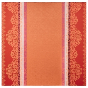Le Jacquard Francais Mumbai Orange Coated Tablecloth - 69" x 69"