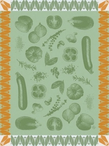 Le Jacquard Francais Ratatouille Green Tea Towel - Set 4