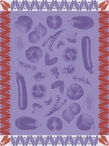 Le Jacquard Francais Ratatouille Purple Tea Towel - Set 4