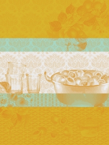 Le Jacquard Francais Confitures Abricots Yellow Tea Towel - Set 4