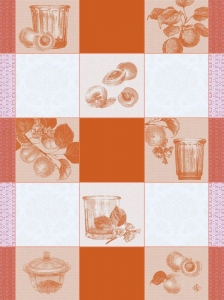 Le Jacquard Francais Confitures Carreaux Orange Tea Towel - Set 4