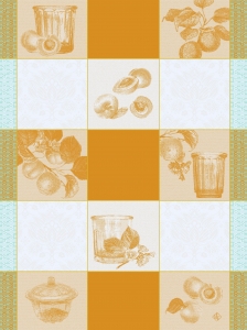 Le Jacquard Francais Confitures Carreaux Yellow Tea Towel - Set 4