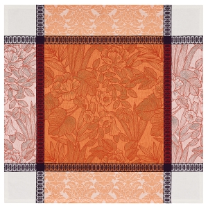 Le Jacquard Francais Escapade Tropicale Orange Tablecloth - 47" x 47"