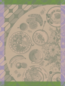 Le Jacquard Francais Brunch Gourmand Green Tea Towel - Set 4