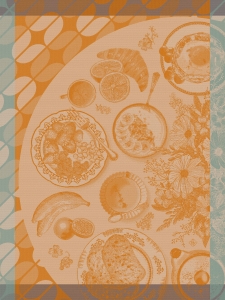 Le Jacquard Francais Brunch Gourmand Orange Tea Towel - Set 4