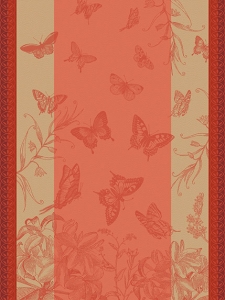 Le Jacquard Francais Jardin Des Papillons Pink Tea Towel - Set 4