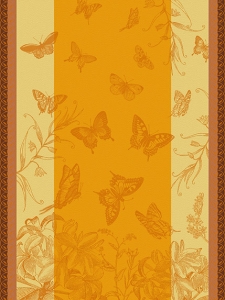 Le Jacquard Francais Jardin Des Papillons Orange Tea Towel - Set 4