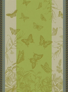 Le Jacquard Francais Jardin Des Papillons Green Tea Towel - Set 4