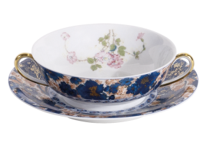 Haviland Dammouse Soup Cup + Saucer