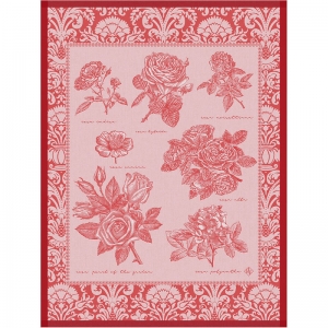 Le Jacquard Francais Jardin Des Roses Red Tea Towel - Set 4