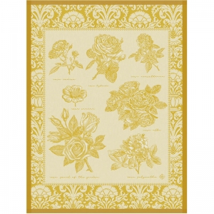 Le Jacquard Francais Jardin Des Roses Yellow Tea Towel - Set 4
