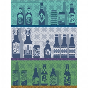 Le Jacquard Francais Neo Brasseurs Blue Tea Towel - Set 4