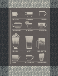 Le Jacquard Francais Barista Tea Towel Black - Set 4