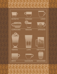 Le Jacquard Francais Barista Tea Towel Brown - Set 4