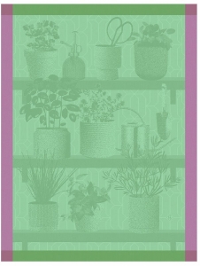 Le Jacquard Francais Herbes Fraiches Tea Towel Green - Set 4