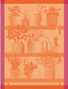Le Jacquard Francais Herbes Fraiches Tea Towel Orange - Set 4