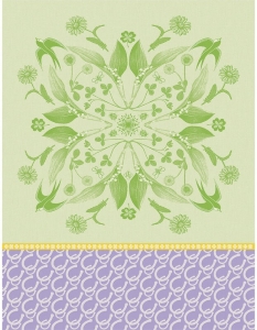 Le Jacquard Francais Porte Bonheur Tea Towel Green - Set 4