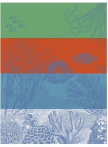Le Jacquard Francais Sous L'Ocean Tea Towel Red - Set 4