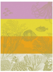 Le Jacquard Francais Sous L'Ocean Tea Towel Yellow - Set 4