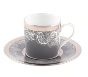 Haviland Romane Coffee Cup And Saucer / Grey