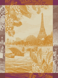 Le Jacquard Francais Paris Sur Seine Orange Tea Towel - Set 4