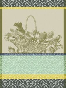Le Jacquard Francais Potager D'Hiver Green Tea Towel - Set 4