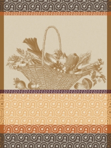 Le Jacquard Francais Potager D'Hiver Orange Tea Towel - Set 4
