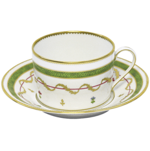 Haviland Vieux Paris Vert Tea Cup & Saucer