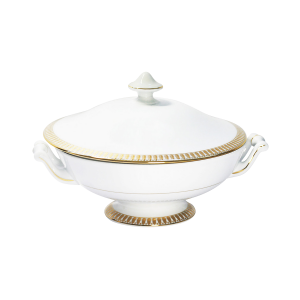 Haviland Plumes Gold Covered Vegetable Dish