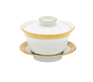 Haviland Plumes Gold Chinese Teacup And Saucer