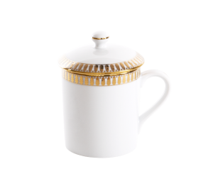 Haviland Plumes Gold Mug With Lid