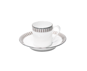 Haviland Plumes Platinum Espresso Cup And Saucer