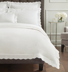 Sferra Pettine White / White King Duvet Cover 106X92